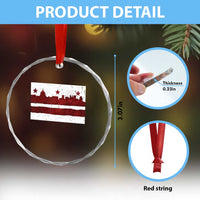 Washington DC Flag Crystal Glass Ornament