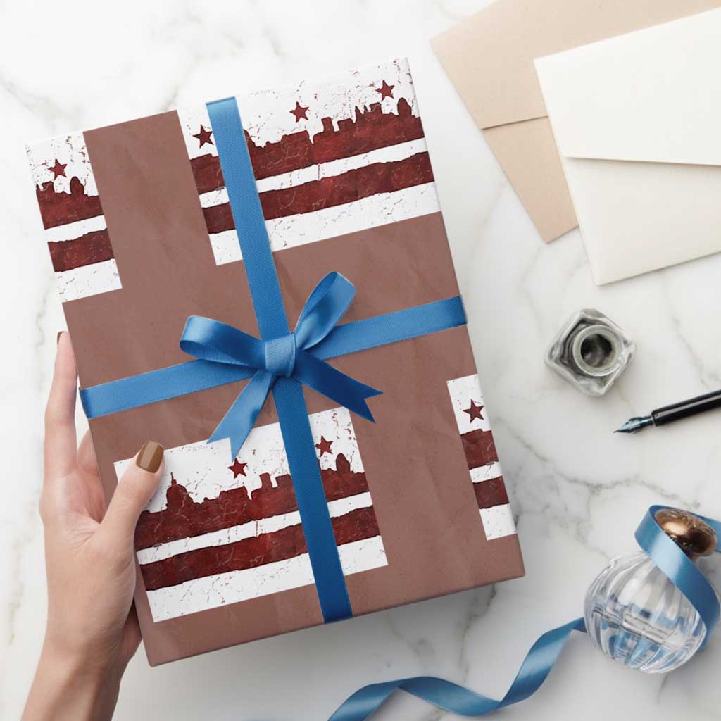 Washington DC Flag Wrapping Paper Roll