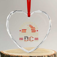 Washington DC Heart Crystal Glass Ornament Retro US Flag Souvenir Gift