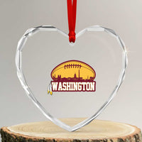 Washington Heart Crystal Glass Ornament Football Native American Feather - Wonder Print Shop