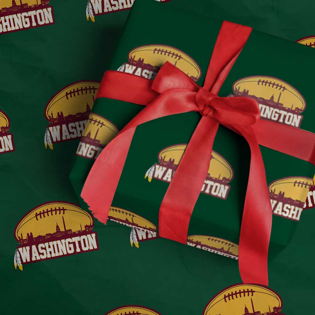 Washington Wrapping Paper Roll Football Native American Feather - Wonder Print Shop