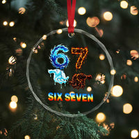 Water Fire Element Six Seven Crystal Glass Ornament Trendy Meme Gift