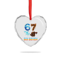 Water Fire Element Six Seven Heart Crystal Glass Ornament Trendy Meme Gift