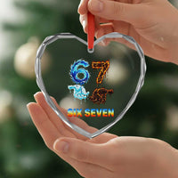 Water Fire Element Six Seven Heart Crystal Glass Ornament Trendy Meme Gift