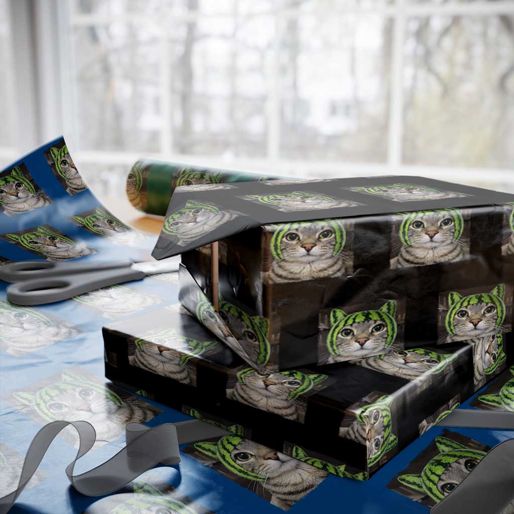 Watermelon Cat Silly Cat Meme Wrapping Paper Roll