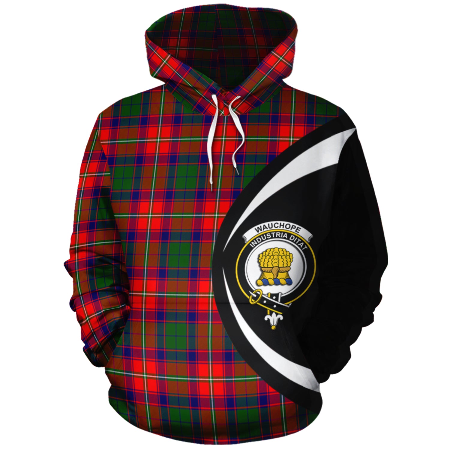 scottish-wauchope-clan-crest-circle-style-tartan-hoodie