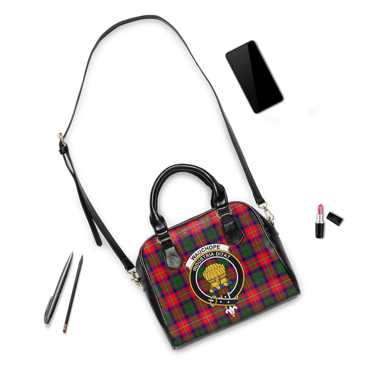wauchope-clan-tartan-shoulder-handbag-family-crest-shoulder-handbag-for-women
