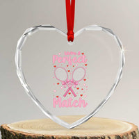 We Are A Perfect Match Heart Crystal Glass Ornament Funny Tennis Valentines - Wonder Print Shop