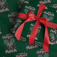 We Are A Perfect Match Wrapping Paper Roll Funny Tennis Valentines - Wonder Print Shop