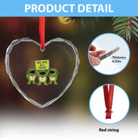 We Are All Frog Heart Crystal Glass Ornament Frogs Protest Together Strong - Wonder Print Shop