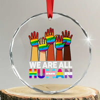 We Are All Human Rainbow Hands Crystal Glass Ornament LGBTQ+ Unity Equality Pride Month TS02