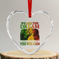 We Are The Dream Yes We Can Black History Month Heart Crystal Glass Ornament Obama Martin Malcolm X