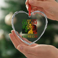 We Are The Dream Yes We Can Black History Month Heart Crystal Glass Ornament Obama Martin Malcolm X