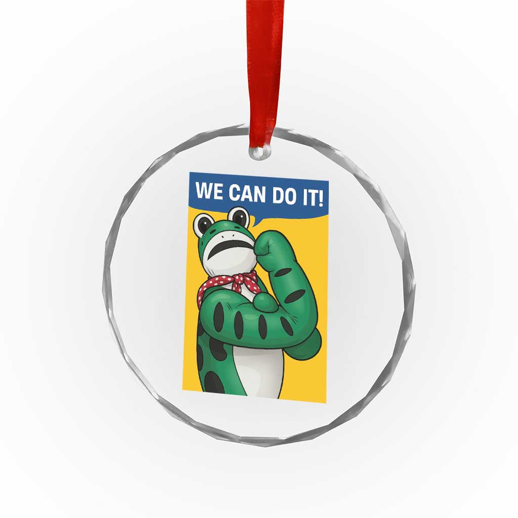 We Can Do It Rosie Frog Crystal Glass Ornament Resist Protest Parody Feminist Retro Poster - Wonder Print Shop