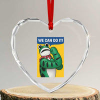 We Can Do It Rosie Frog Heart Crystal Glass Ornament Resist Protest Parody Feminist Retro Poster - Wonder Print Shop