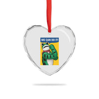 We Can Do It Rosie Frog Heart Crystal Glass Ornament Resist Protest Parody Feminist Retro Poster - Wonder Print Shop