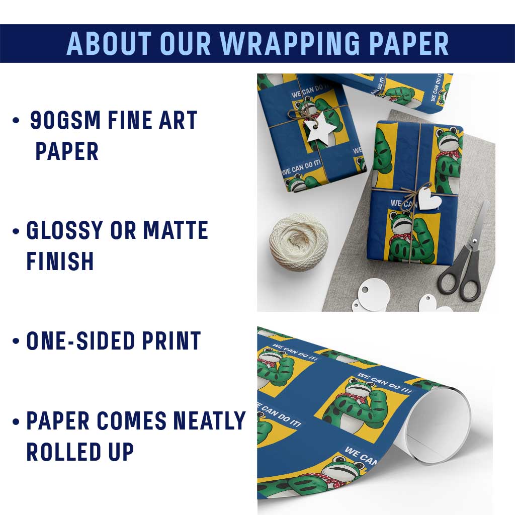 We Can Do It Rosie Frog Wrapping Paper Roll Resist Protest Parody Feminist Retro Poster - Wonder Print Shop