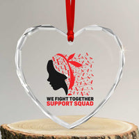 We Fight Together Support Squad Heart Crystal Glass Ornament HIV Awareness Dragonfly Gift - Wonder Print Shop