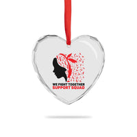 We Fight Together Support Squad Heart Crystal Glass Ornament HIV Awareness Dragonfly Gift - Wonder Print Shop