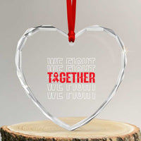 We Fight Together Support Squad HIV Awareness Gift Heart Crystal Glass Ornament - Wonder Print Shop