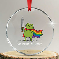 We Pride At Dawn Crystal Glass Ornament Funny LGBT Frog Rainbow Pride Month