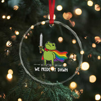 We Pride At Dawn Crystal Glass Ornament Funny LGBT Frog Rainbow Pride Month