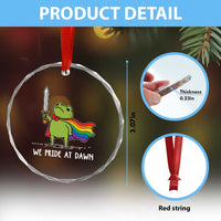 We Pride At Dawn Crystal Glass Ornament Funny LGBT Frog Rainbow Pride Month