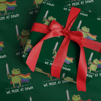 We Pride At Dawn Wrapping Paper Roll Funny LGBT Frog Rainbow Pride Month