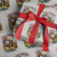 We Pride at Dawn Retro Rainbow Cowgirl Wrapping Paper Roll Pride Month Country Western Vibes