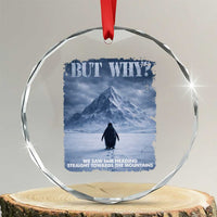 We Saw Him Heading Straight Towards The Mountain But Why Nihilist Penguin Crystal Glass Ornament