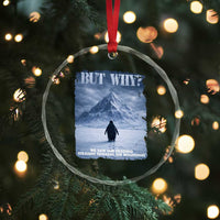We Saw Him Heading Straight Towards The Mountain But Why Nihilist Penguin Crystal Glass Ornament