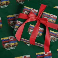 We Stand With Venezuela Greenland Ukraine Palestine Wrapping Paper Roll Solidarity Fists Flags Global Support