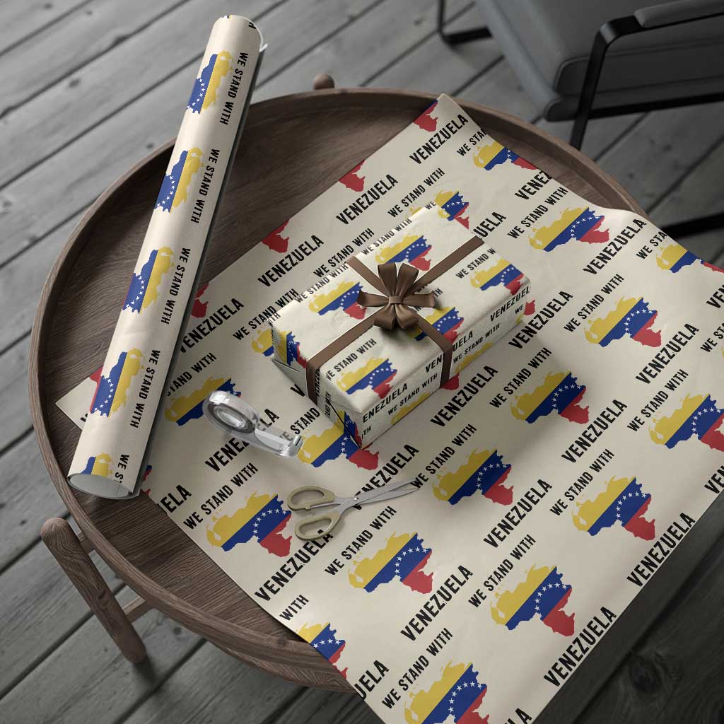 We Stand With Venezuela Wrapping Paper Roll Venezuelan Flag Unity Graphic - Wonder Print Shop