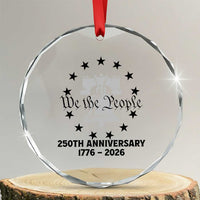 We The People 250th Anniversary Liberty Bell Crystal Glass Ornament USA 1776 to 2026 America Semiquincentennial Celebration