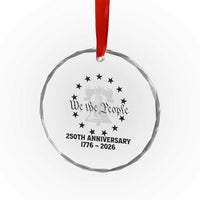 We The People 250th Anniversary Liberty Bell Crystal Glass Ornament USA 1776 to 2026 America Semiquincentennial Celebration