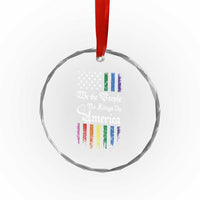 We The People No Kings In America Crystal Glass Ornament LGBTQ Rainbow USA Flag Gay Pride LGBT Ally