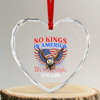 We The People No Kings In America Heart Crystal Glass Ornament 250 Years America Anniversary Vintage American Flag