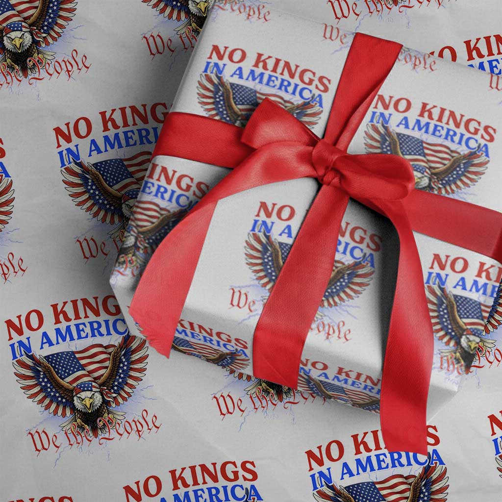We The People No Kings In America Wrapping Paper Roll 250 Years America Anniversary Vintage American Flag