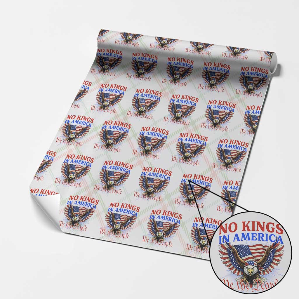 We The People No Kings In America Wrapping Paper Roll 250 Years America Anniversary Vintage American Flag