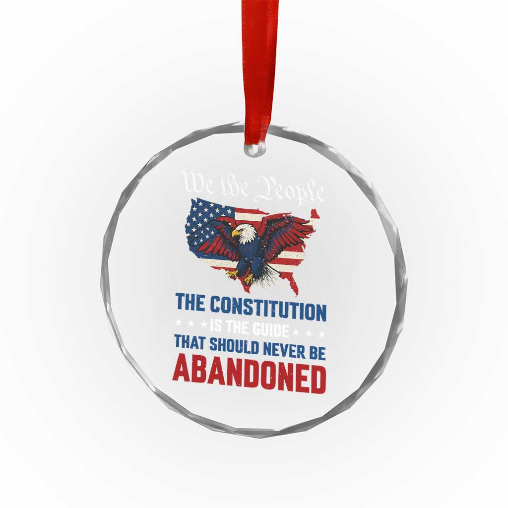 We the People Patriotic Eagle Crystal Glass Ornament Defend the Constitution American Flag - Wonder Print Shop