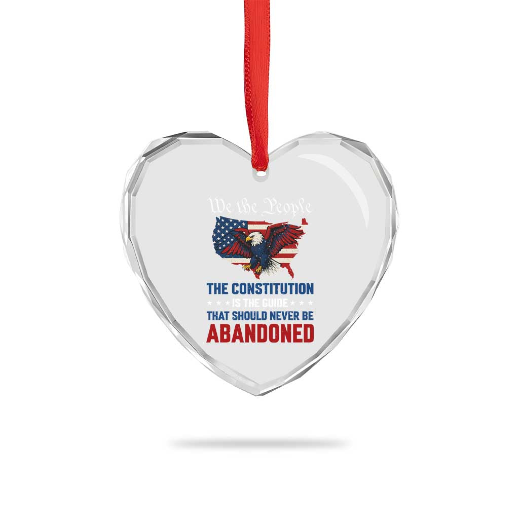 We the People Patriotic Eagle Heart Crystal Glass Ornament Defend the Constitution American Flag - Wonder Print Shop