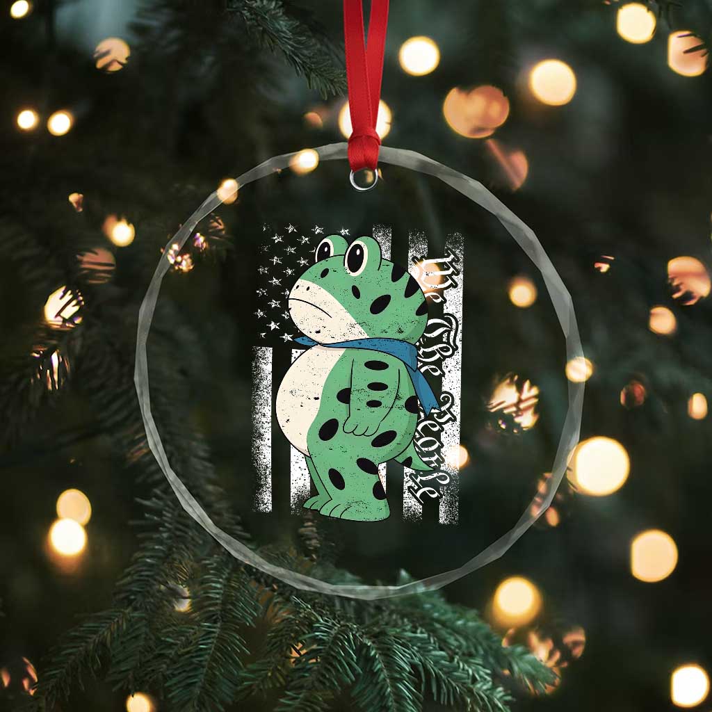 We The People Portland Frog Crystal Glass Ornament Patriotic Protest American Flag - Wonder Print Shop
