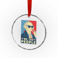 We the People Retro George Washington Crystal Glass Ornament Patriotic American Founding Fathers Peace Sign TS02