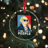 We the People Retro George Washington Crystal Glass Ornament Patriotic American Founding Fathers Peace Sign TS02