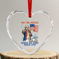 We The People Serve No Kings Heart Crystal Glass Ornament Funny George Washington Protest