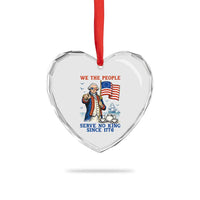We The People Serve No Kings Heart Crystal Glass Ornament Funny George Washington Protest