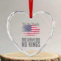 We The People Serve No Kings Heart Crystal Glass Ornament Patriotic Eagle American Flag - Wonder Print Shop