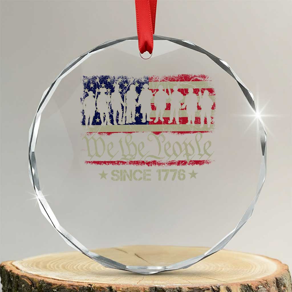 We The People Since 1776 Crystal Glass Ornament 250 Years America Anniversary Vintage American Flag - Wonder Print Shop