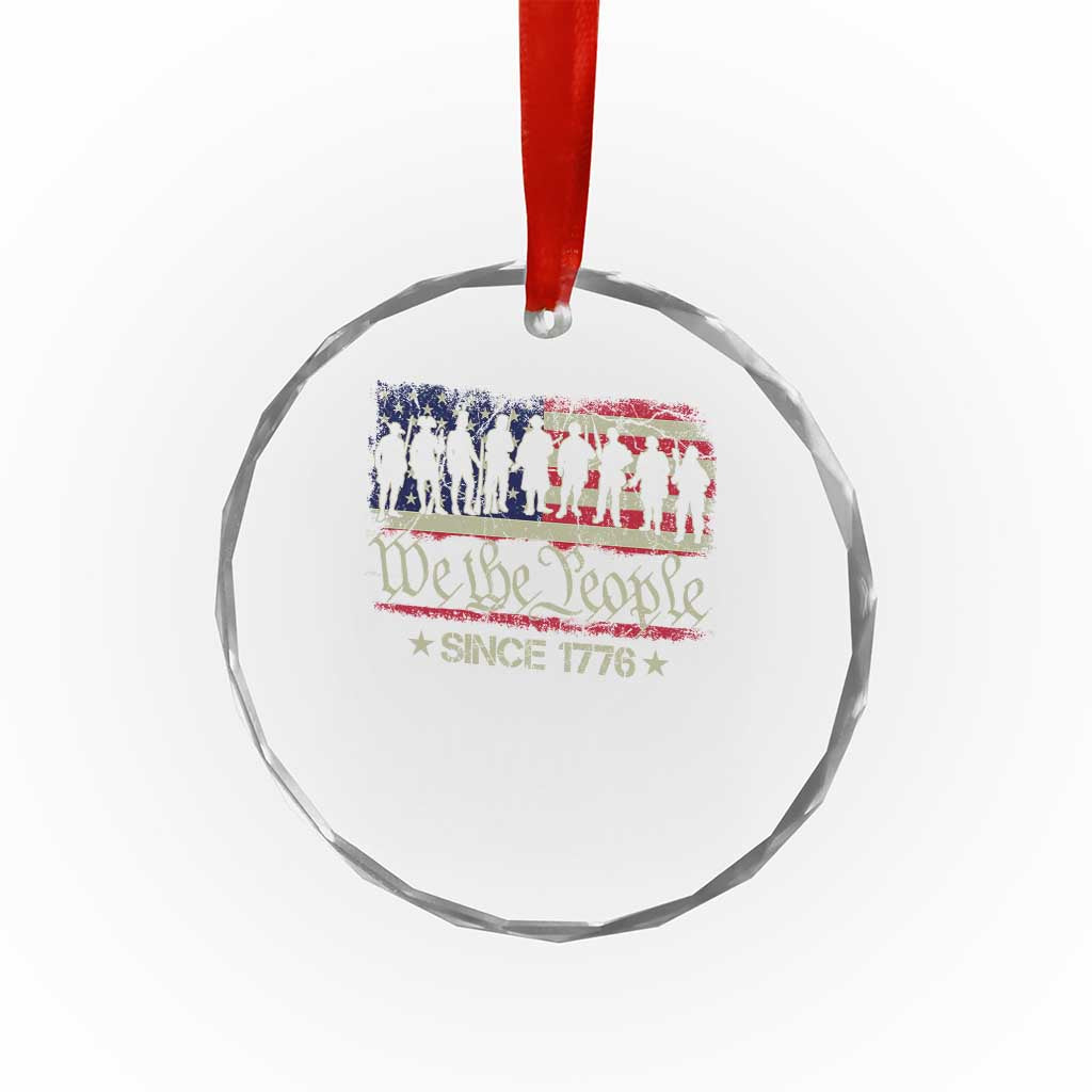 We The People Since 1776 Crystal Glass Ornament 250 Years America Anniversary Vintage American Flag TS11