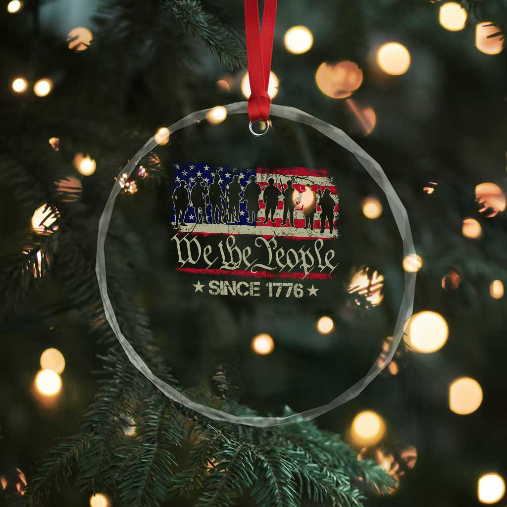 We The People Since 1776 Crystal Glass Ornament 250 Years America Anniversary Vintage American Flag TS11